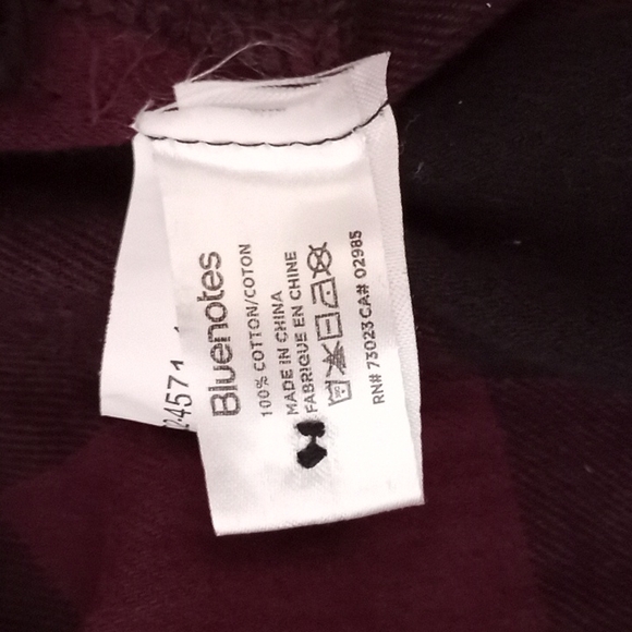 Bluenotes Purple and Black Long Sleeve Button Up Flannel Small - Picture 7 of 7